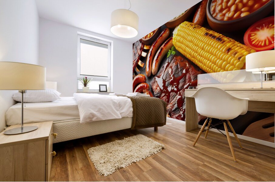 meats to prepare meats for barbecue selection of  1714757214.0052 Mural print