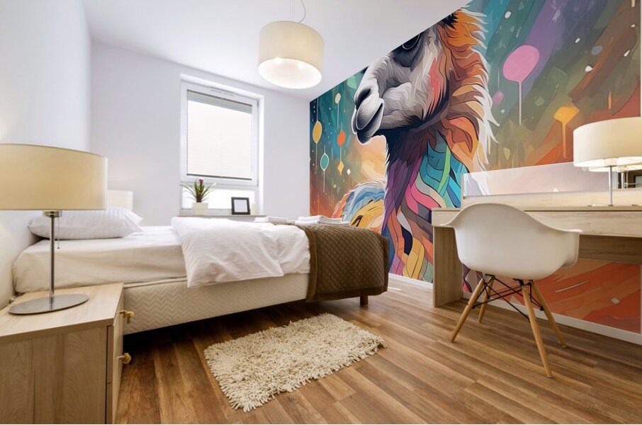 Color Me Lama Mural print