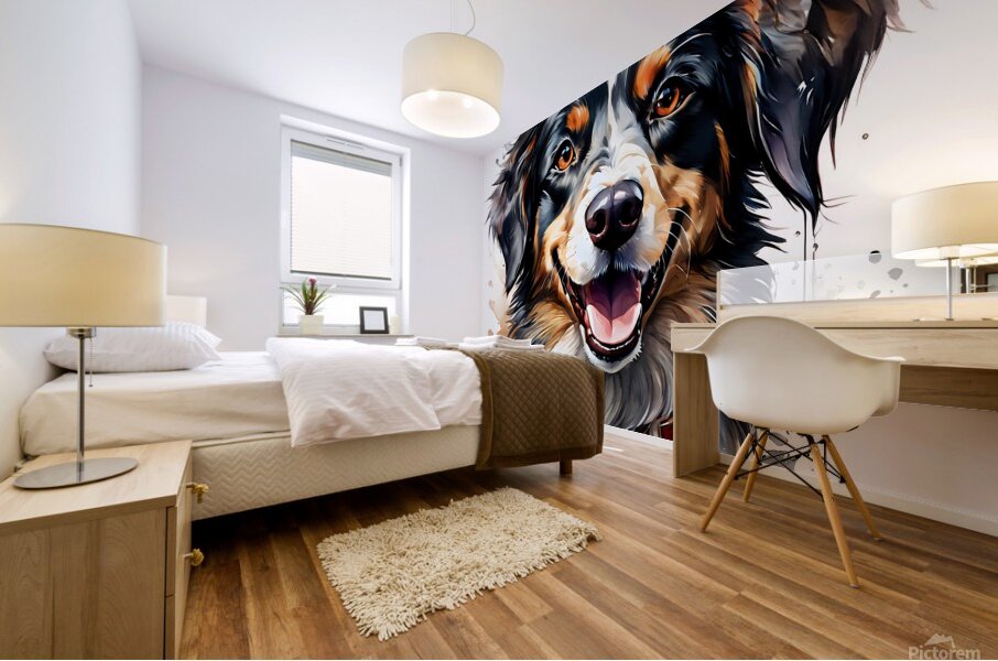 Watercolor Portrait of a Dog 1 Mural print