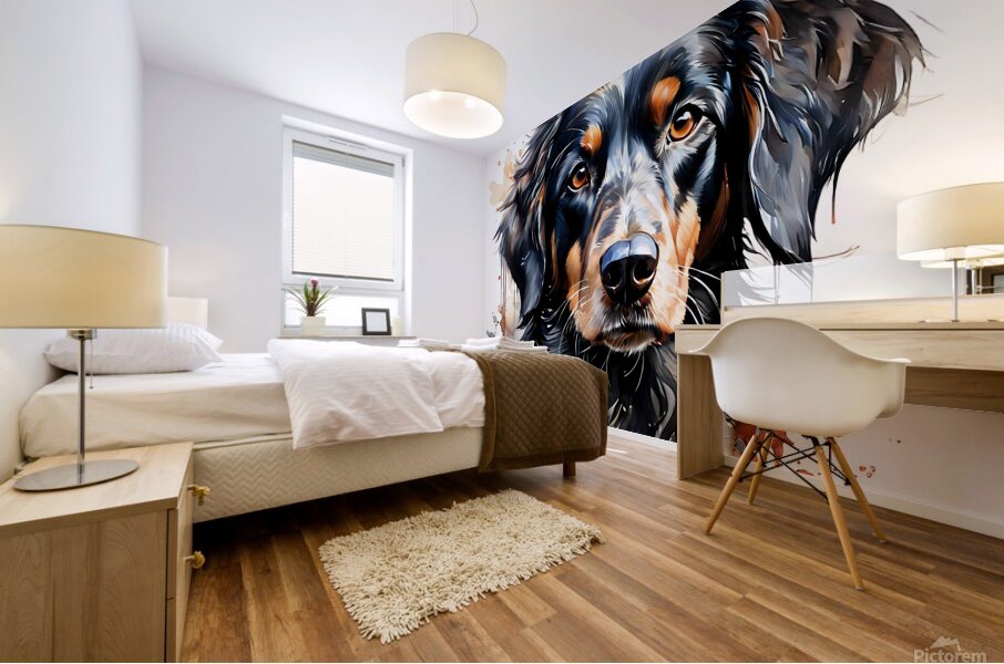 Watercolor Portrait of a Dog 4 Mural print