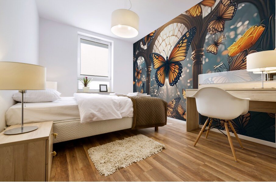 Butterfly Window Mural print
