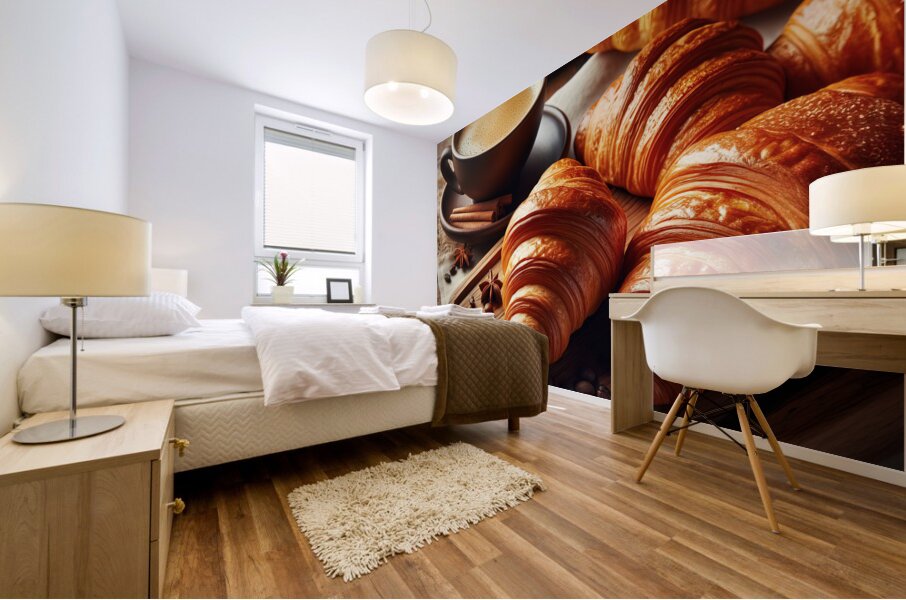 Food Assorted fluffy pastries including croissant 1714906459.8304 Mural print