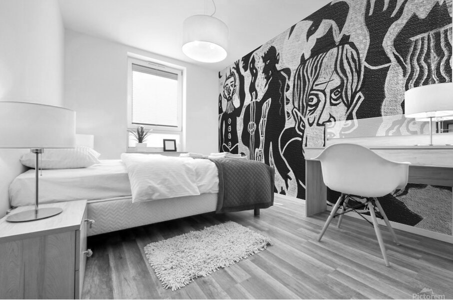 cardinal flees demons Mural print