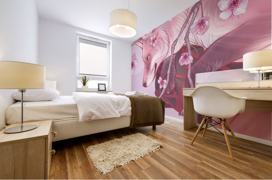 Together Forever Under a Thousand Cherry Trees Mural print