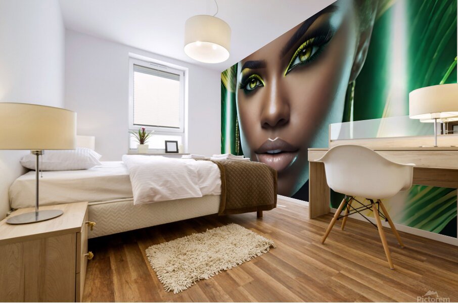 GREEN EYES WOMAN PORTRAIT   IMG 9255 Mural print