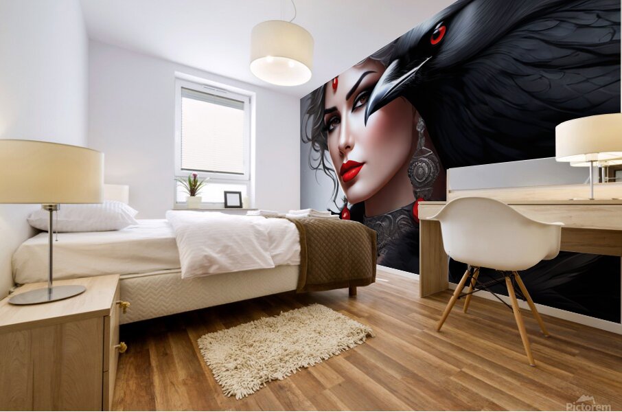 CROW WOMAN PORTRAIT   IMG 0430 Mural print