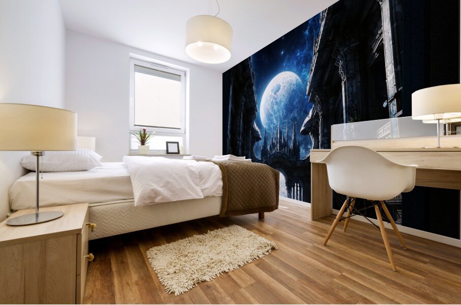 The Grand View Of The Cosmos Mesmerizing AI Concept Art by Xzendor7 Mural print