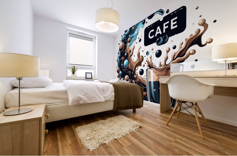 coffee logo illustration design. cup of coffee in 1715462444.1238 Mural print