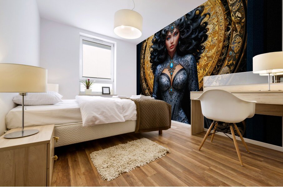 Portrait Of Lady Uona Oopan Captivating AI Concept Art Portrait by Xzendor7 Mural print