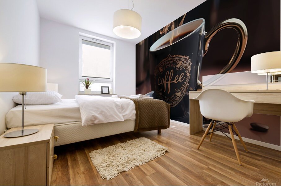 a coffee cup engraved with pure gold professional 1715614460.3302 Mural print