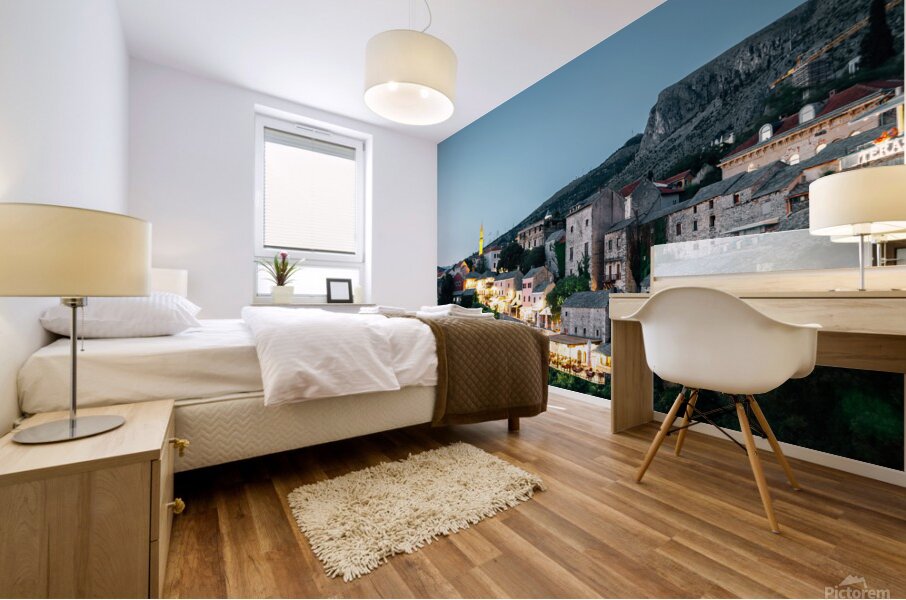 Mostar night Mural print