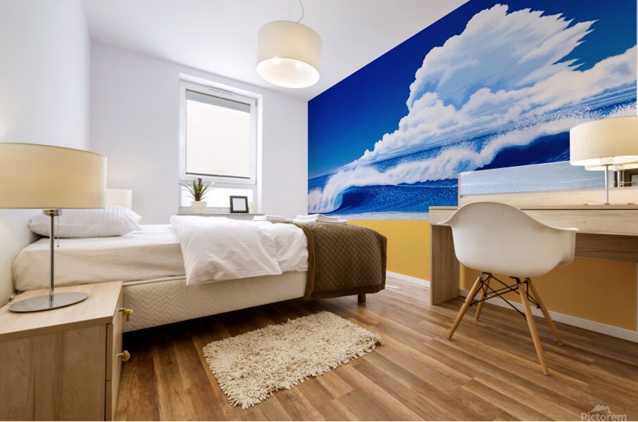 Hiroshi Nagai - Black Car Vaporwave Mural print