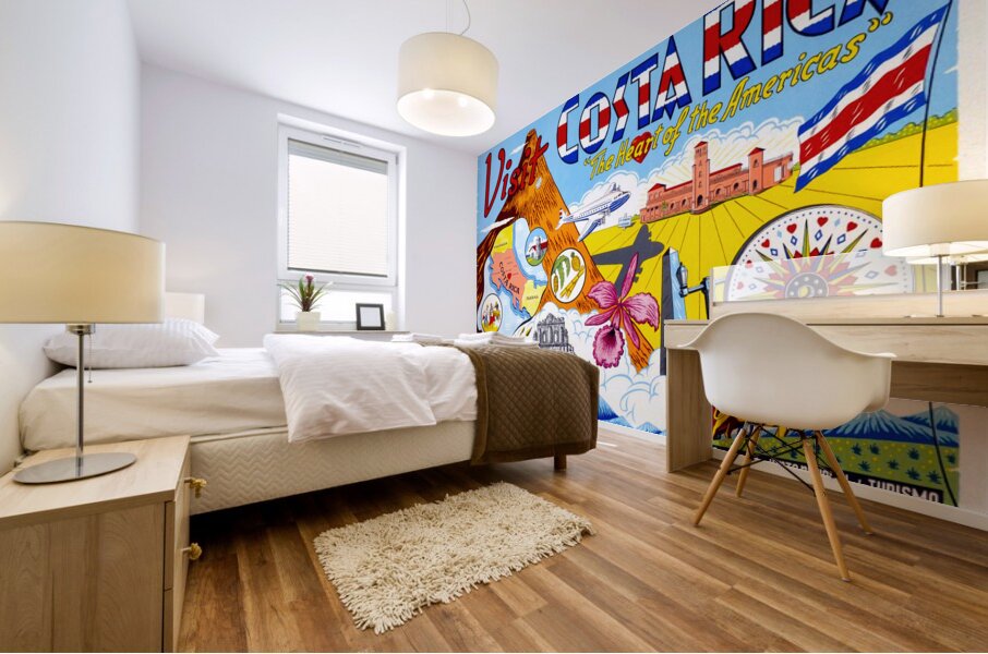 BARRENECHEA.  Visit Costa Rica The Heart of the A Mural print