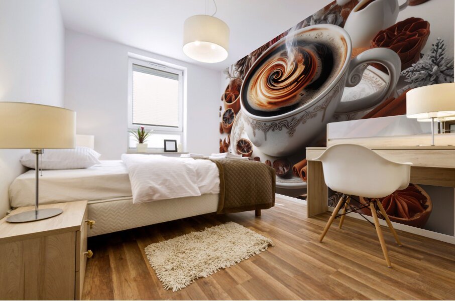 steaming coffee food 25 Mural print