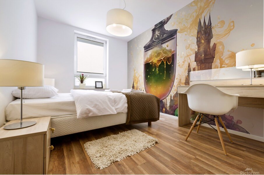 0 A A mesmerizingly bubbling coktail evoking the es... bubbling coktail evoking the es Mural print