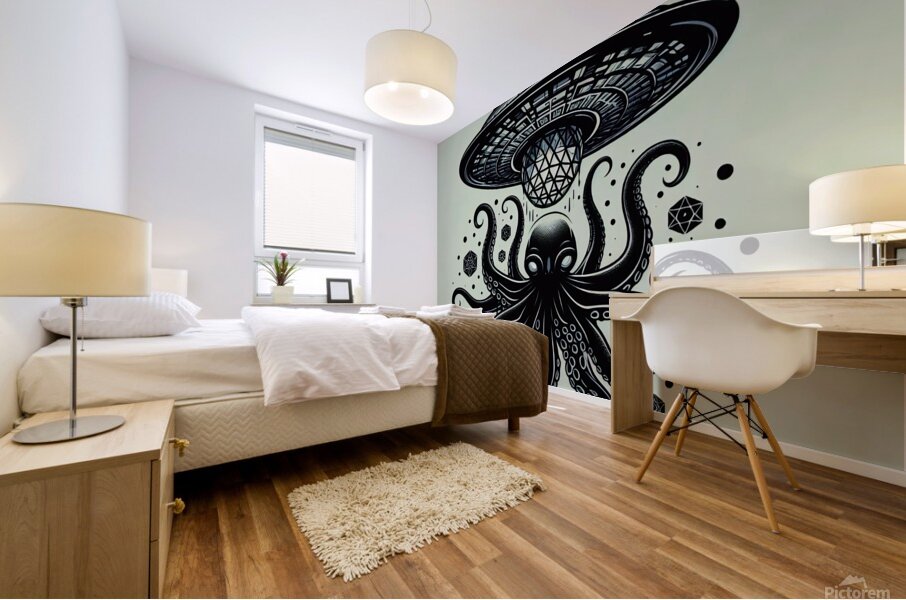UFO & Octopus  Mural print
