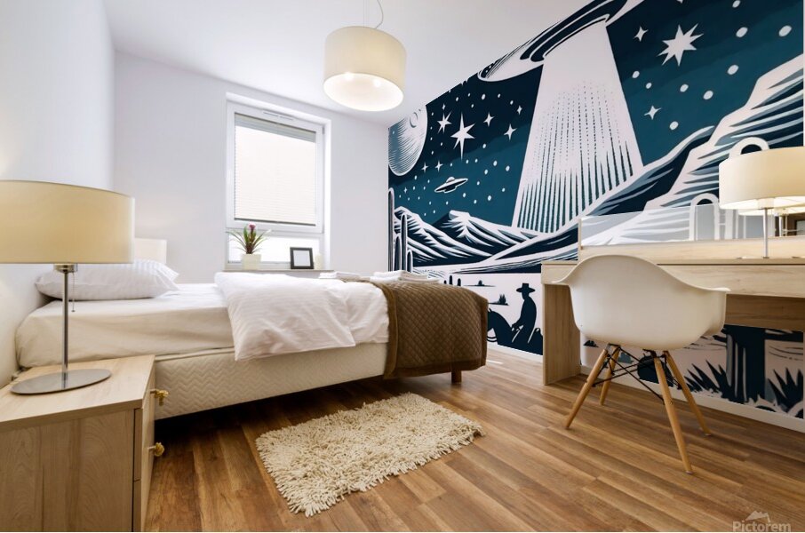 Western UFO Mural print