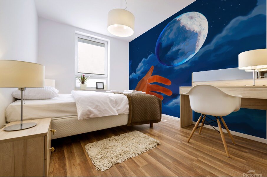 God Juggles on a Moonlit Night Mural print