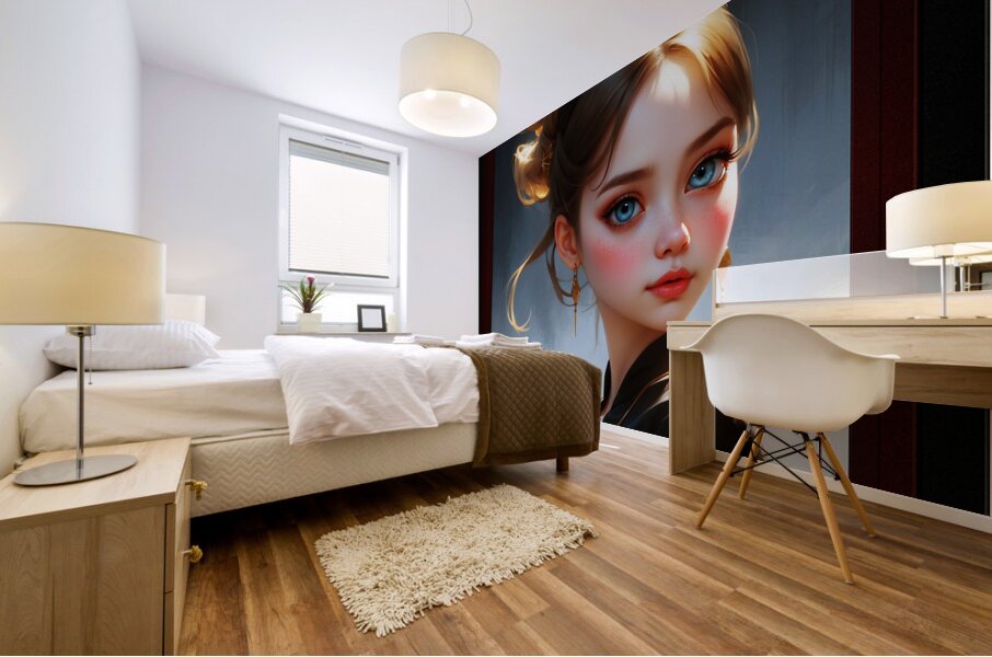 Shes A Doll Captivating AI Concept Art Portrait By Xzendor7 Mural print