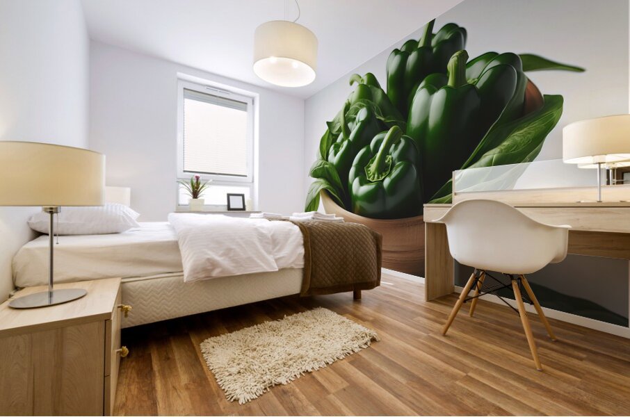 Red green yellow peppers food 8 Mural print