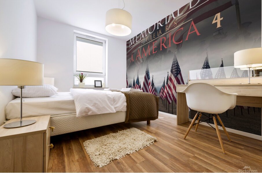 a powerful and touching memorial day scene set in Mural print