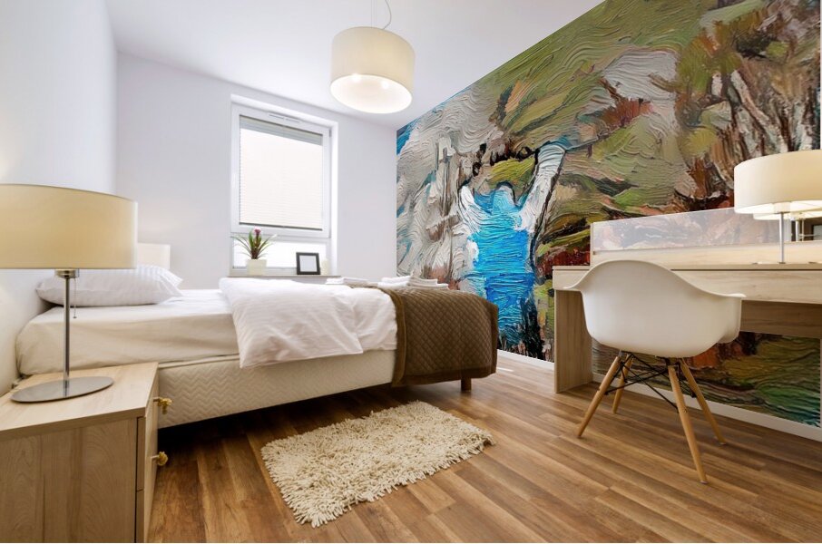 Ascent in Verdant Hues Mural print