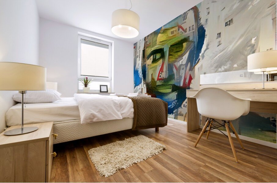 Urban Portrait: Fragmented Cityscape Mural print