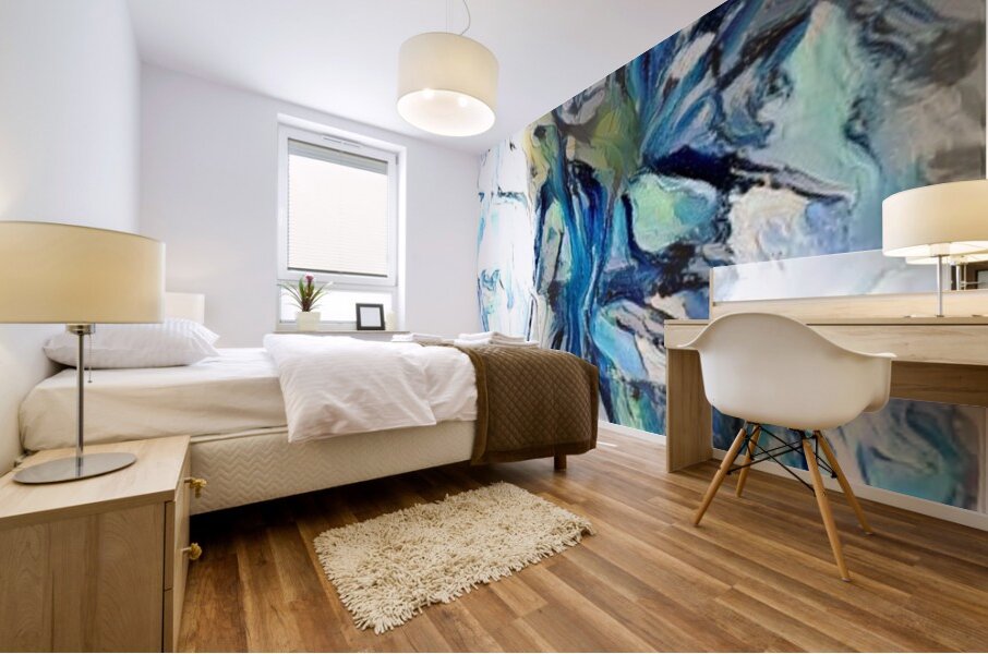 Fractured Blues Mural print