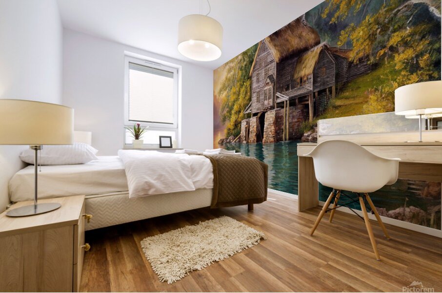 a captivating oil painting portraying a pictures Mural print