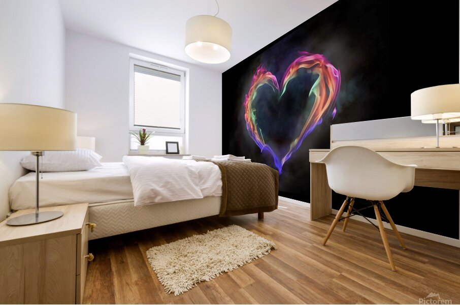 flame artistic heart love Mural print