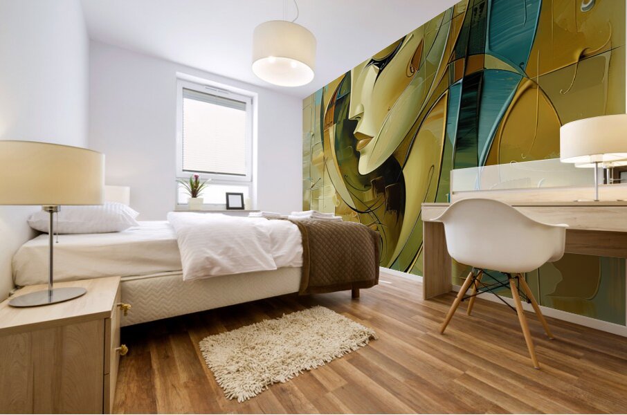 woman on face Mural print