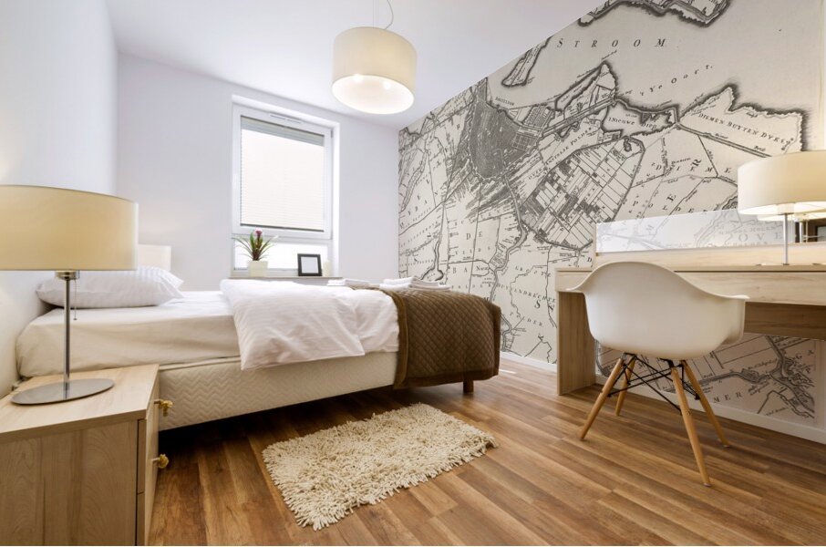 Kaart van Amsterdam en omliggende gebieden Danie Mural print