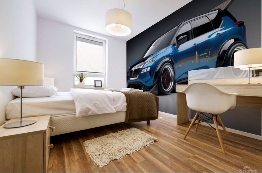 a striking image of a futuristic nissan rogue 202 Mural print