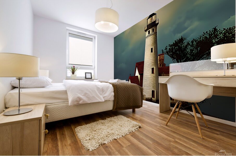 Ghosts lighthouse with night clouds on moon light 3 Mural print