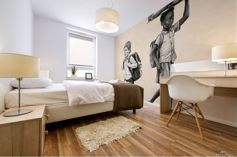 Contrasting Realities: Childhood Divide Mural print