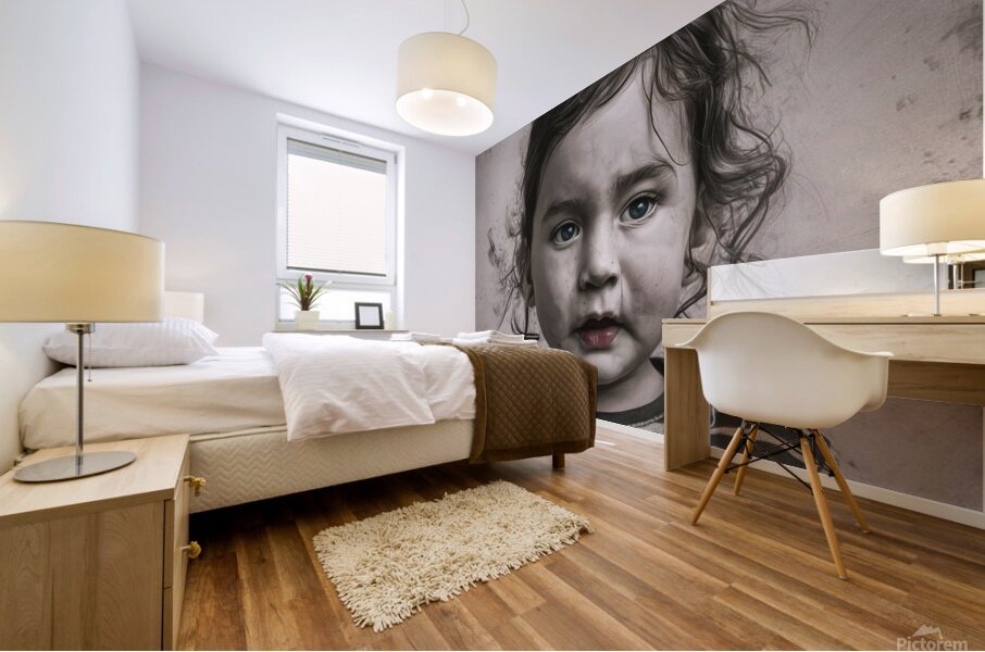 A girl expressing the importance of preserving childrens rights and opposing violence against them Mural print