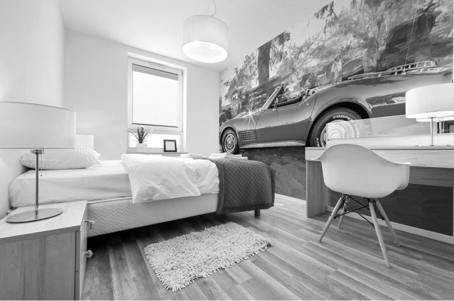 1971 Red Chevrolet C3 Corvette x 19 Mural print