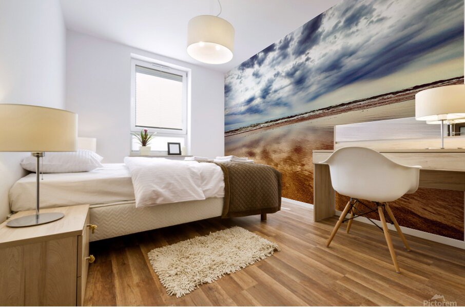 A walk on the beach Mural print