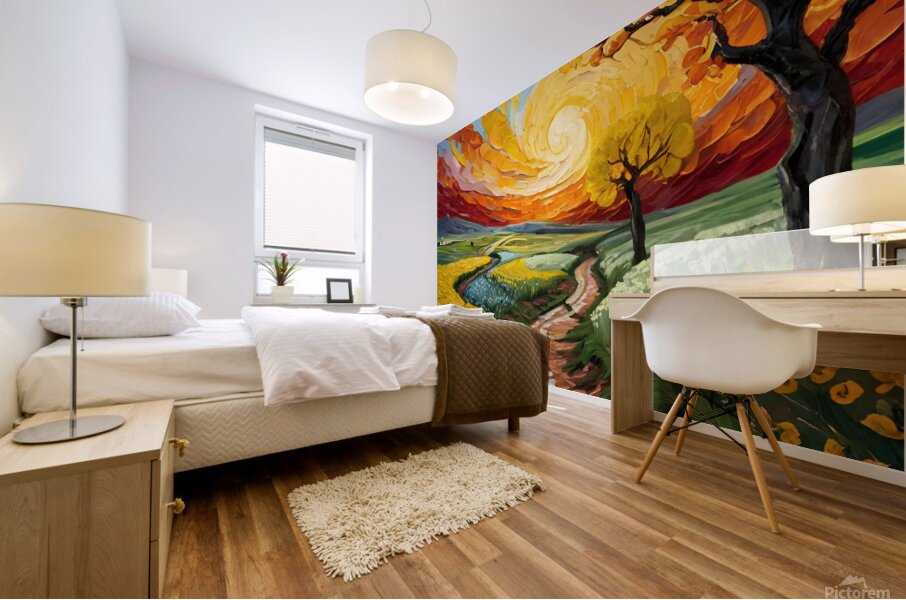 The path between the trees Mural print