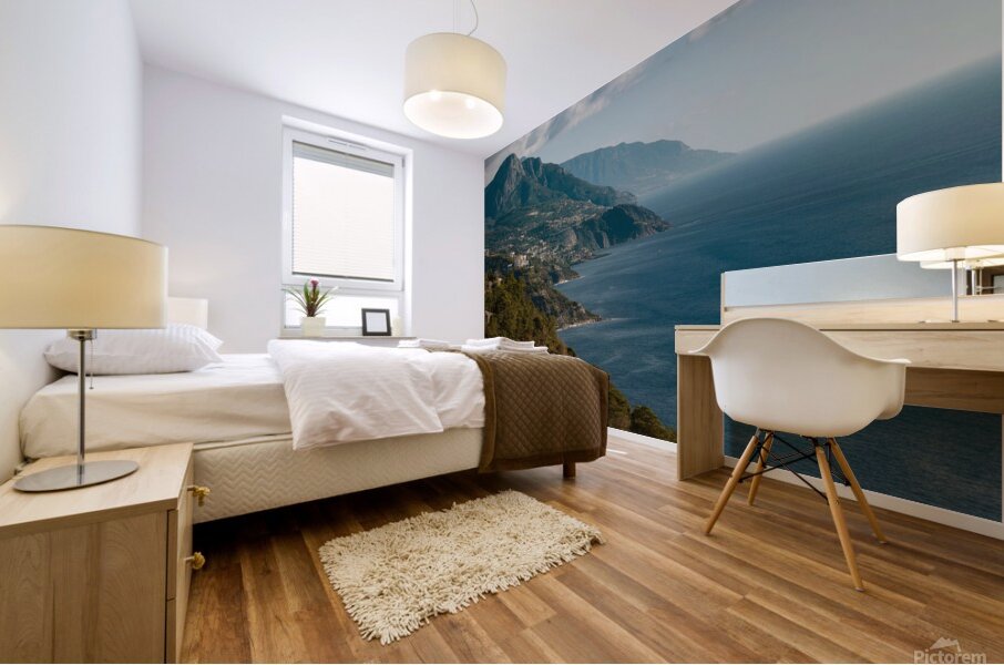  beautiful view overlooking the sea and the mountain Mural print