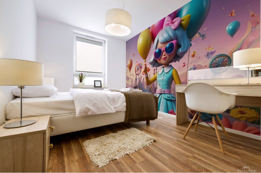 A mesmerizing illustration featuring the name Daniela in a playful Mural print