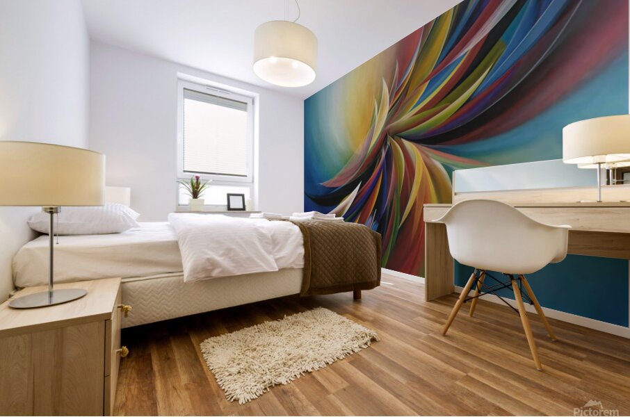 A stunning abstract image with swirling vibrant colors and dynamic movement Mural print