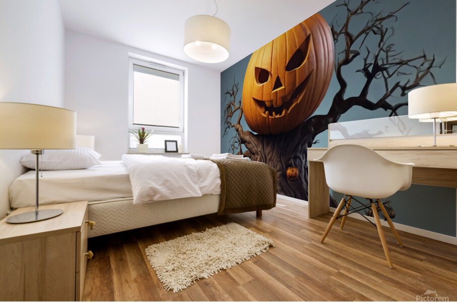 Default PSD happy halloween 3d design with pumpki 1716758989.1221 Mural print