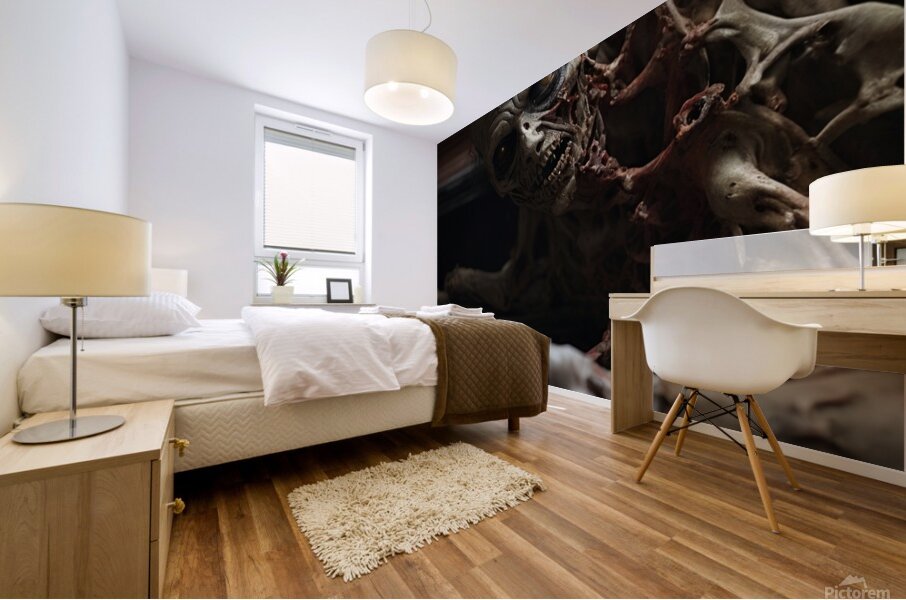 Default Amidst the eerie darkness of a Halloween Mural print