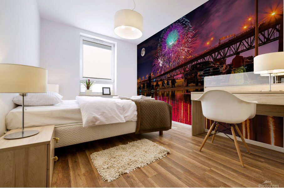 Montreal fireworks competition Mural print