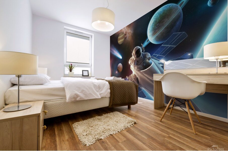 a breathtaking 3d rendition of the cosmos showcas Mural print