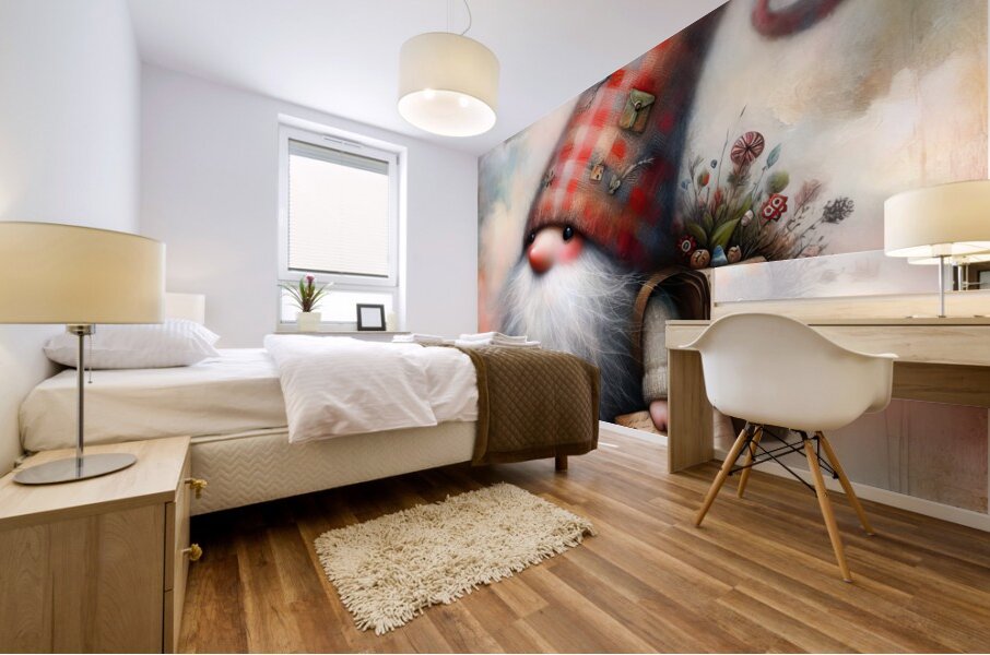 05 Mixed media painting of a whimsical nomeelf.jp Mural print