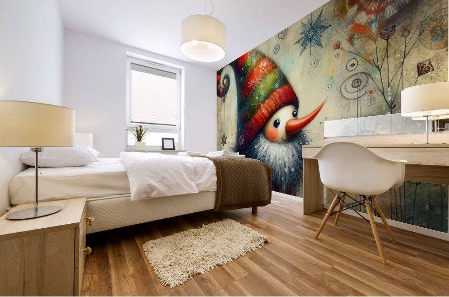 06 Mixed media painting of a whimsical nomeelf.jp Mural print