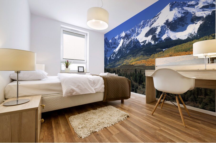 Mountains covered in snow Sneffels Range CO USA 33689 Mural print