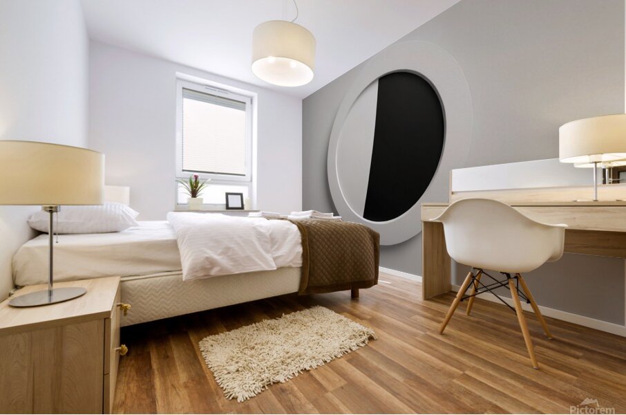 Abstract-Circle in Negative Space Mural print